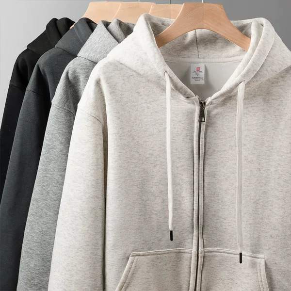 2025 Trendy Brand Sweatshirt Zipper Jacket Loose Fit Unisex Hoodie Custom Printed Logo Embroidery DIY Workwear