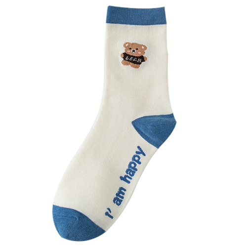 Socks for women in spring and autumn, mid-calf socks, cute white breathable women's stockings, jk lolita cotton socks on behalf of