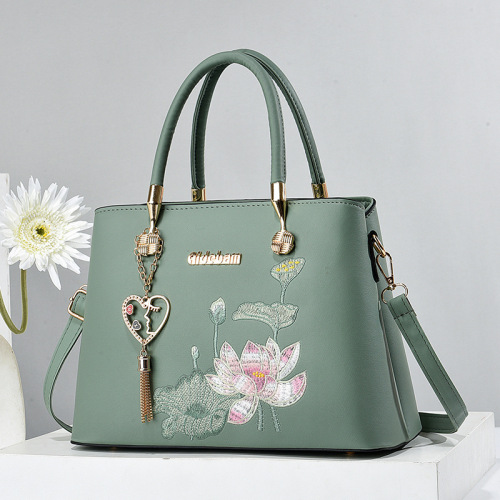 Cross-border new large-capacity women's handbag, fashionable and casual shoulder crossbody bag, versatile, simple and lightweight mother bag