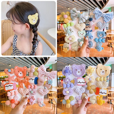 children Hairpin suit girl baby lovely bow Card issuance Hairdressing Autumn and winter new pattern Little Girl Bangs Clamp