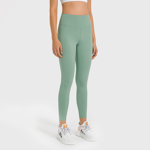 Cross-border new European and American cloud-like high-waist butt-lifting fitness yoga pants, skin-friendly naked feeling, breathable sports tight nine-point pants