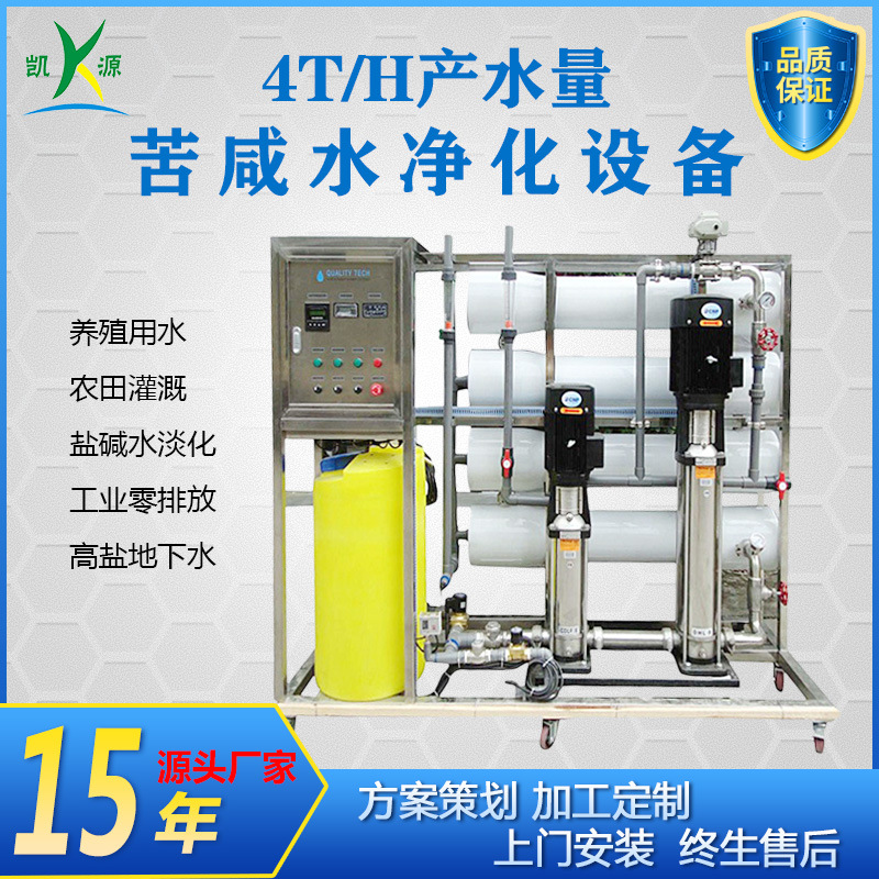 厂家直销4吨/H苦咸水淡化水处理设备 海水工业除盐去离子制水装置