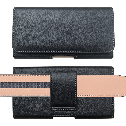 Large Screen Phone Case with Belt Loop, Waist Bag for Men and Elderly, Durable Leather Suit, Cross-Style Pouch, Suitable for Construction Sites