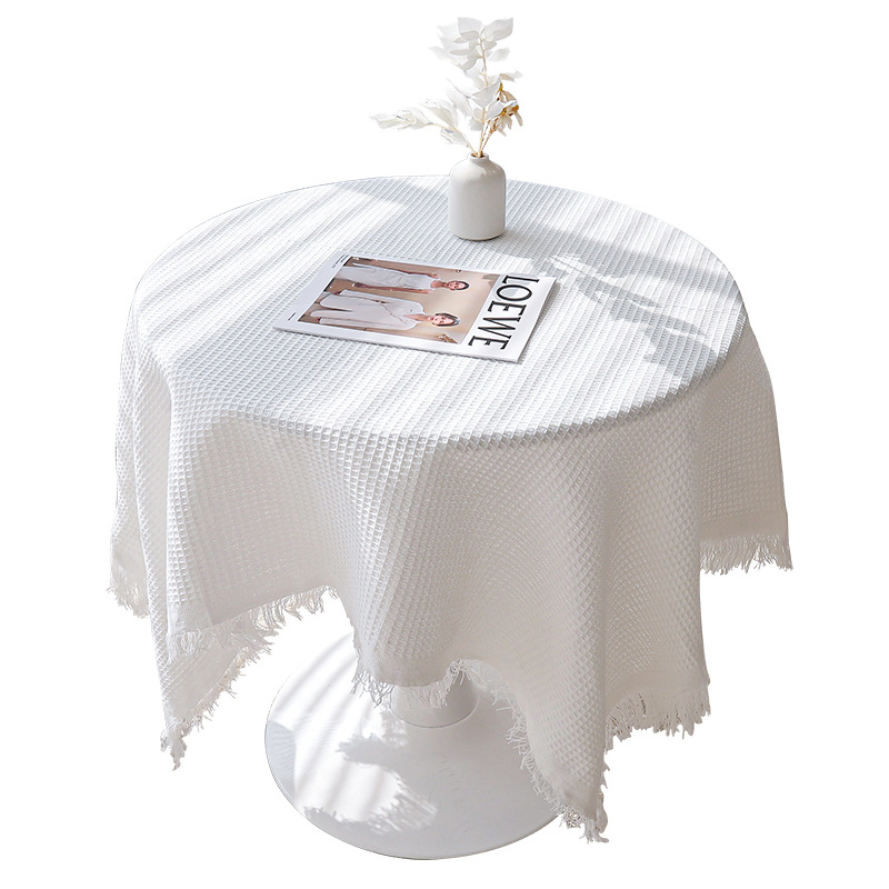 Mesa de café nórdica estera mantel INS estilo blanco mesa de noche cubierta de tela mesa rectangular Mesa Redonda mantel cubierta de polvo de tela estera