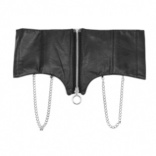 Cross-border chain decoration wide belt women's matching skirt shirt elastic elastic irregular design waist seal wholesale