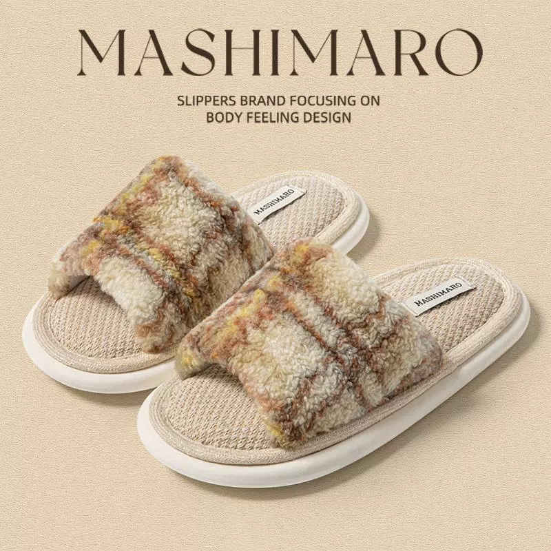 流氓兔亚麻拖鞋女春秋家居室内防滑透气家用四季地板批发棉麻拖鞋