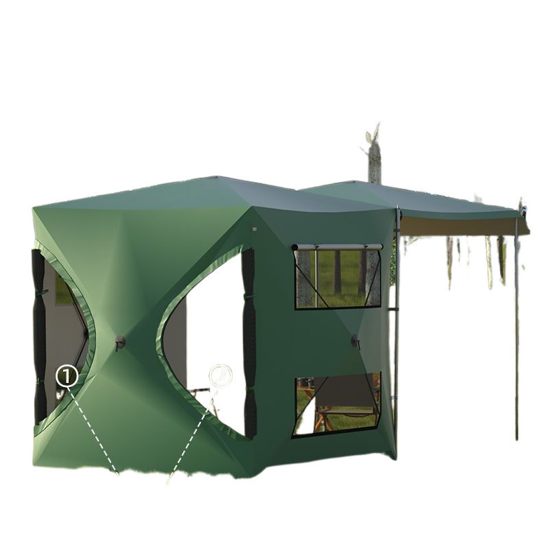 Car rear tent canopy extension, outdoor car side camping tent, automatic and quick setup, default configuration