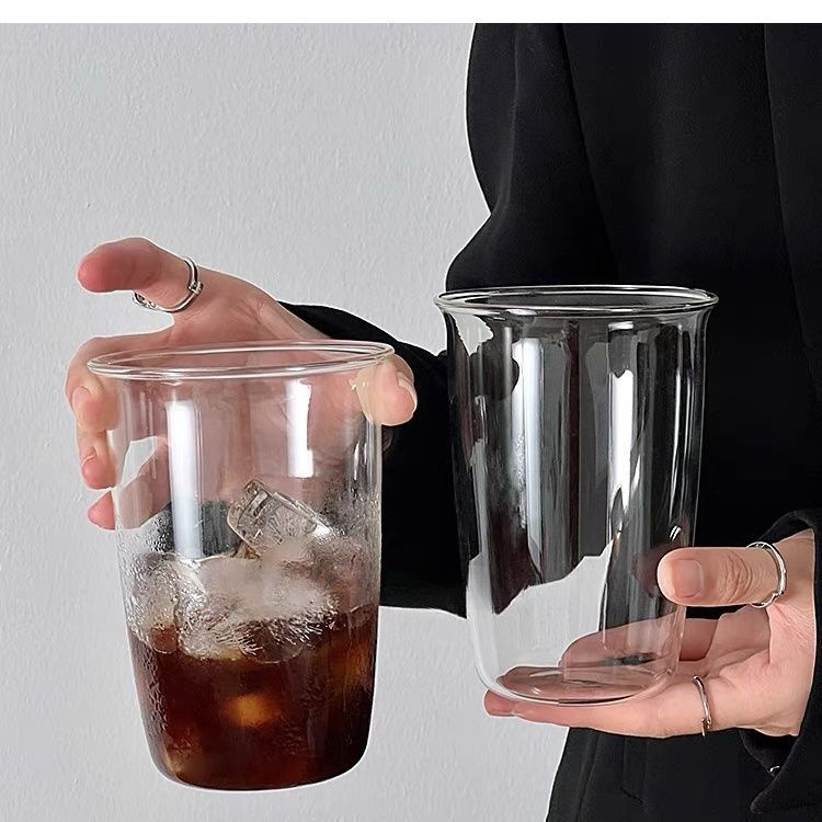 冰美式拿铁咖啡杯ins风玻璃杯网红简约水杯牛奶杯饮料果汁|undefined