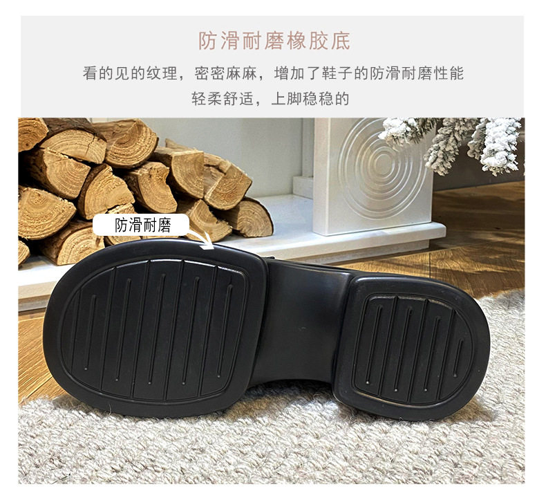 Giày lười nữ mũi tròn cổ điển đế dày tăng chiều cao, giày da nhỏ — Màu xanh lá, Màu đen chi tiết 12