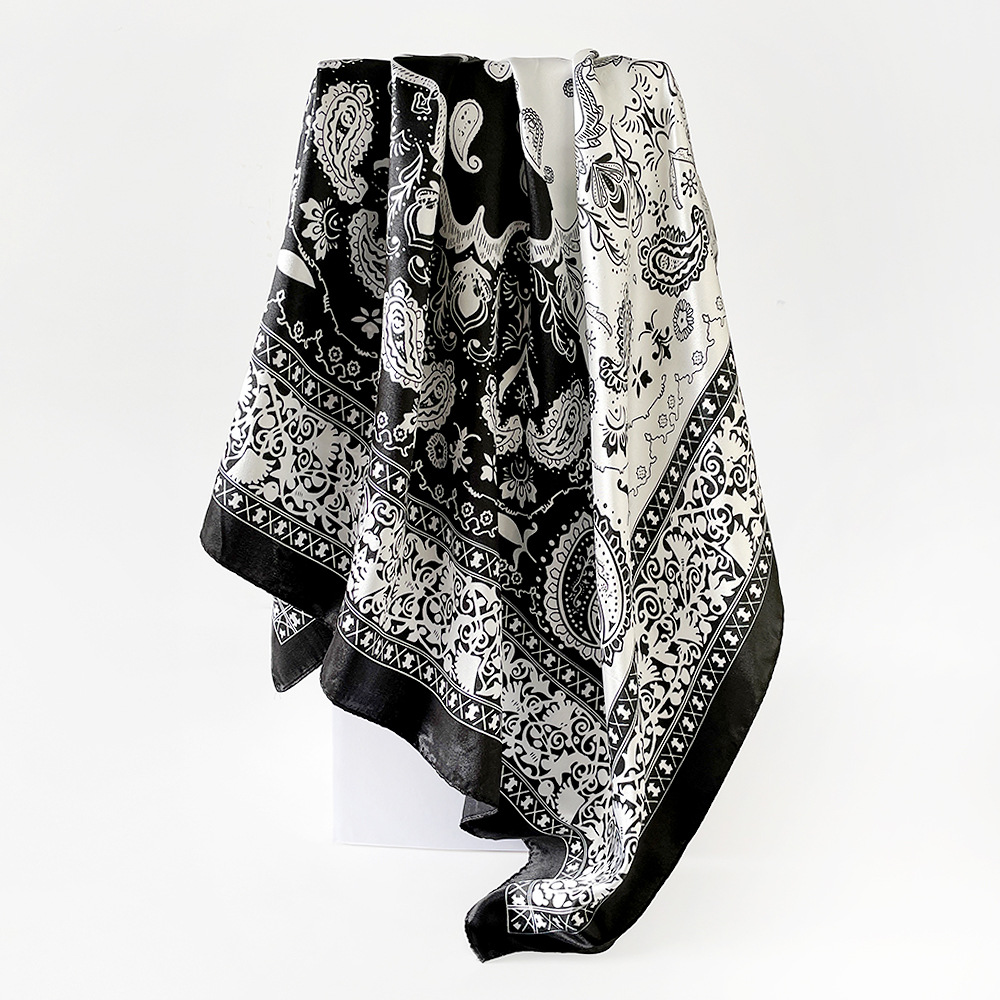 Women's Classic Silk Scarf Hijab Square Shawl For Head And Bag_voghion.com