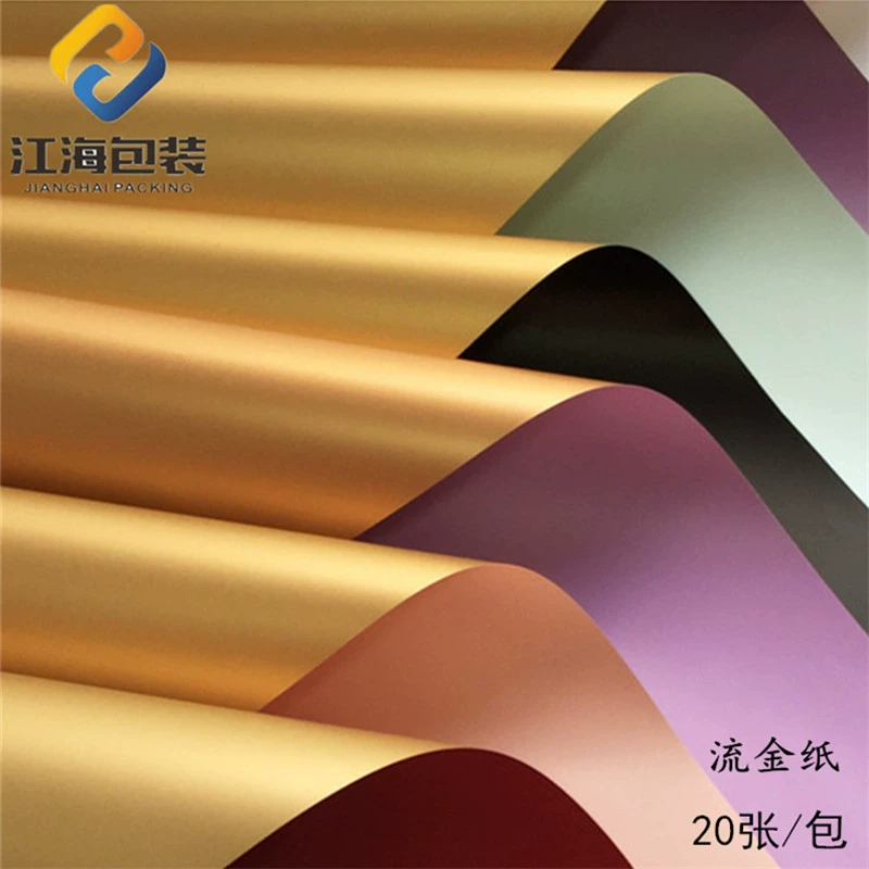 Цзян Хайлю Jinouya бумага оставила золотую бумагу, золотой букет, цветочная бумага, цветочная бумага, золотая цветочная бумага, двухцветная подарочная упаковка, материал