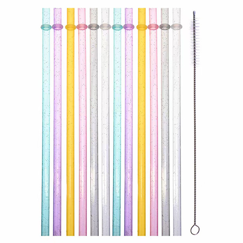 Tubo duro repetible con anillo de paja venta caliente transfronteriza 12 hilos de color de paja de plástico PP a prueba de desprendimiento