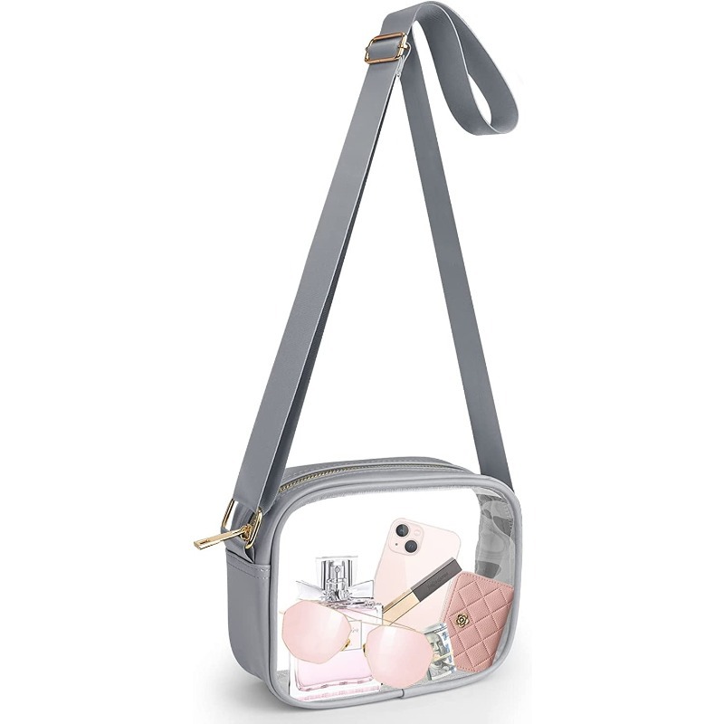 Women's Small Pvc Color Block Classic Style Oval Zipper Square Bag display picture 3