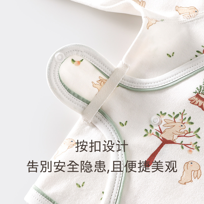 Newborn baby clothes spring and autumn jumpsuit baby cotton wool long sleeve wrap fart full moon suit triangle ha clothes spring clothes