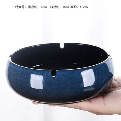 Large vintage luxury ceramic ashtray, Car ashtray - blue-kiln-glaze-extra-large-2-pieces-safety-equipment