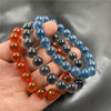 Agate red round beads, blue bracelet jade