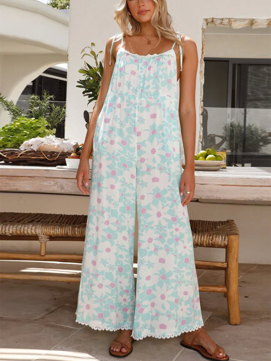 Women's Daily Casual Flower Full Length Jumpsuits display picture 2