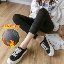 孕妇裤子冬季加绒加厚不倒绒孕妇打底裤秋冬保暖棉裤纯色百搭长裤