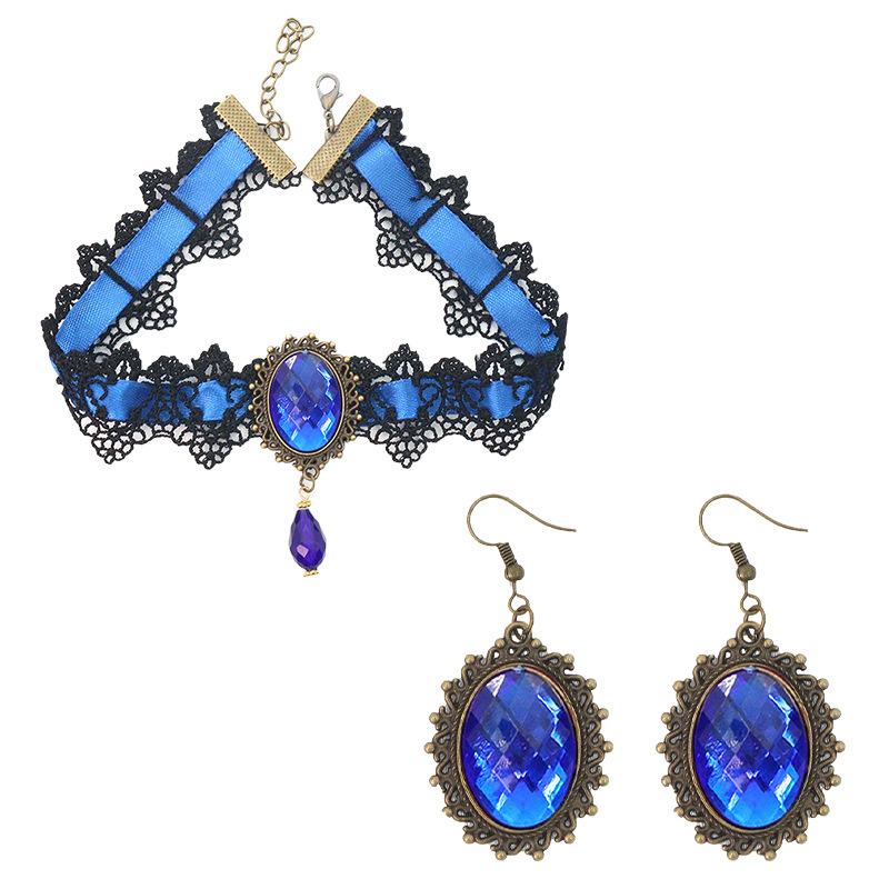 Cross-border para diseño misterioso collar de encaje de cristal de dama collar de diamante joyas de cadena de clavículas