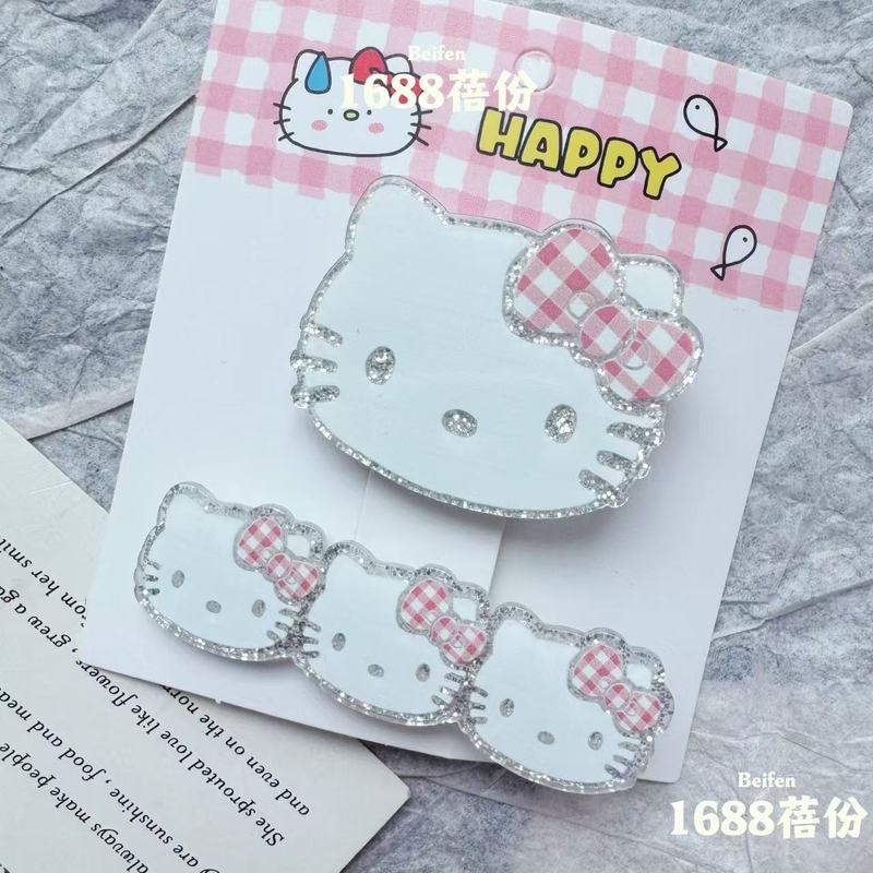 アクリルファインフラッシュ漫画キティ猫ヘアピン甘くてかわいい前髪クリップ子供女の子ハートカモノハシクリップヘアアクセサリー|undefined