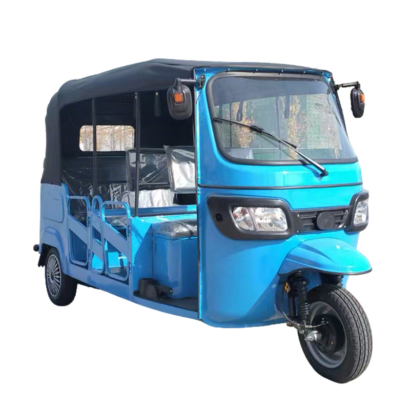Tres filas de neumáticos de vacío de amortiguación delantera del triciclo eléctrico de nueve asientos Tuk - tuk Dudu