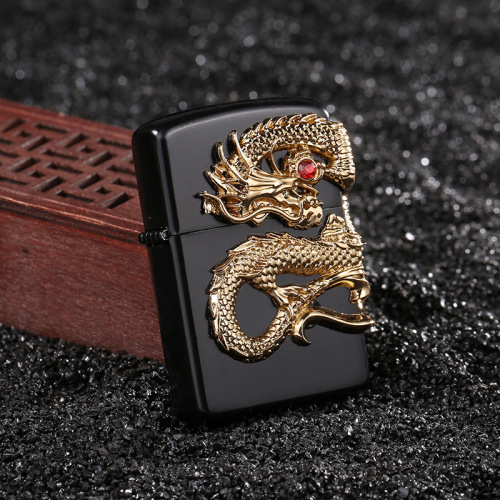 One piece drop shipping live broadcast with goods Internet celebrity personalized creative stamp zinc alloy grinding wheel windproof kerosene lighter