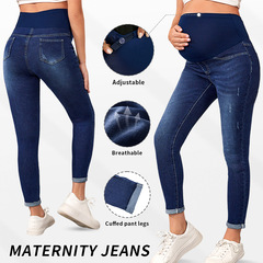 Maternity Adjusted High Waist Ripped Skinny Jeans Wholesale