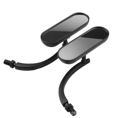 Harley Motorcycle Accessories Aluminum Classic Style Modified Rearview Mirror Retro Cool Black Universal Reflective Reversing Mirror (Motorcycle rearview mirror) - black