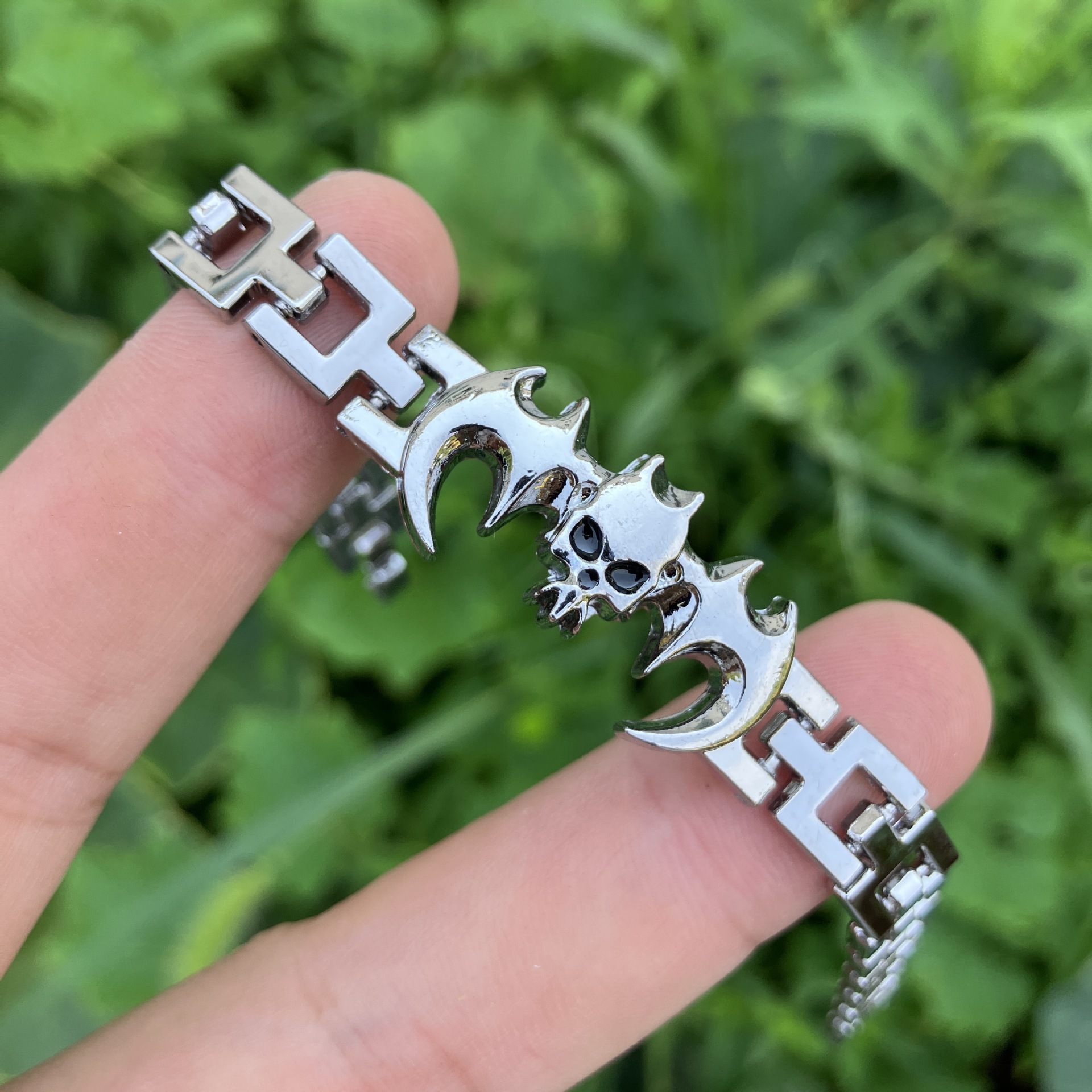 20g Weight Bracelets Classification Alloy Chain Material Chain Chain Type 1 Piece Quantity Daily, Street Occasion Alloy Material Geometric Pattern Unisex Gender Punk, Streetwear Style Punk Streetwear Geometric Alloy Chain Chain & Link Bracelets Wholesale 9