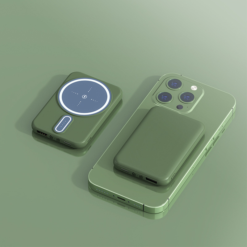 新型ポータブルワイヤレス充電器magsafe磁気ワイヤレス充電モバイルバッテリー5000mAhカスタムロゴ|undefined