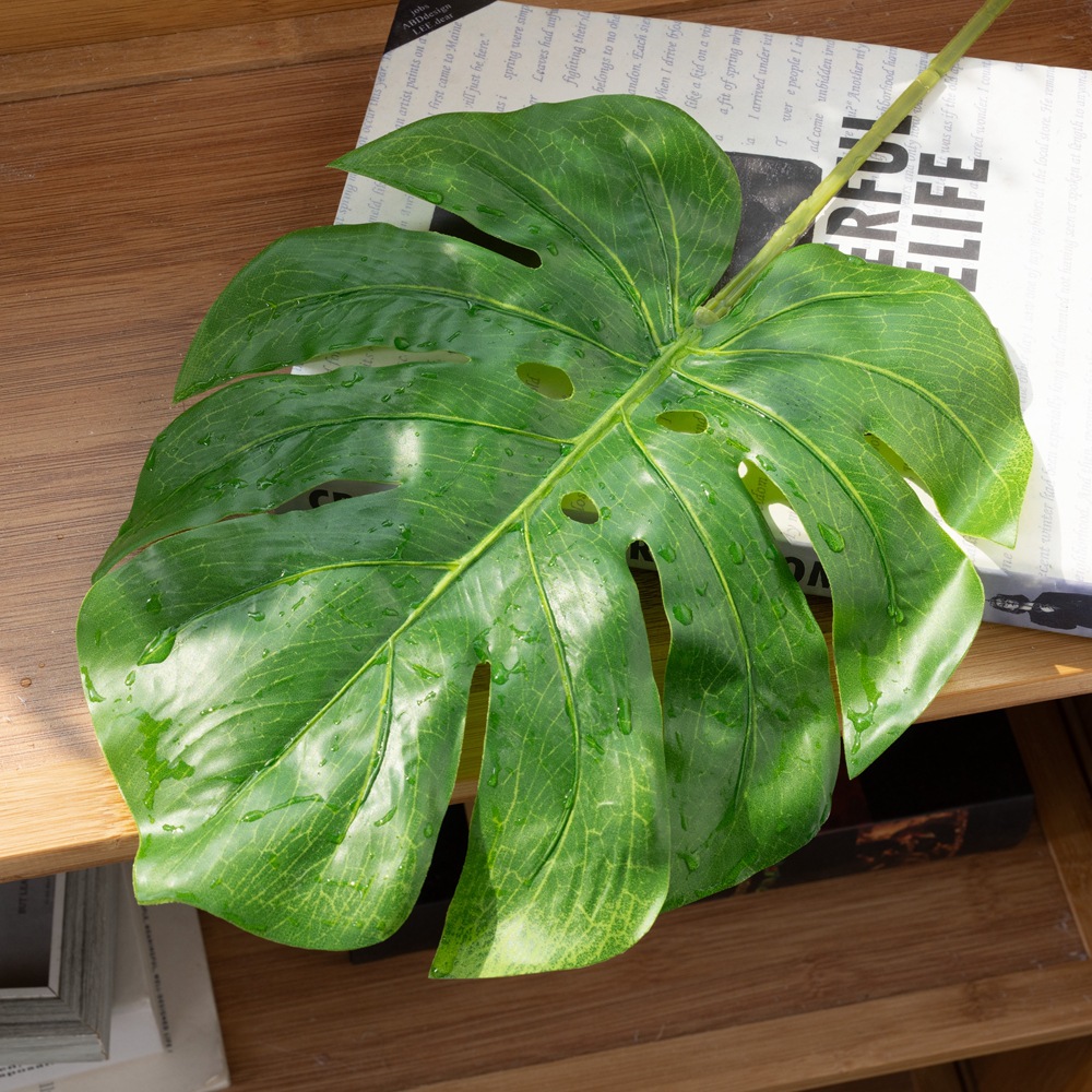 玫瑰花牆INS龜背葉短杆仿真花廠家家居裝飾手捧花假花DY1-3650-1