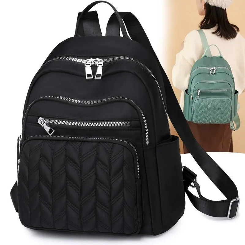 New stylish women's backpack, lightweight and fashionable, with embroidered details, large capacity, made of Oxford cloth, suitable for casual wear and students, available for wholesale