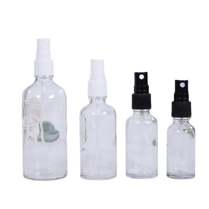 Pulverizar botella de aceite esencial cabeza de pulverización de aluminio electroquímico tapa alta botella de aceite esencial galvanoplastia embalaje portátil viaje pequeña botella de muestra botella de vidrio