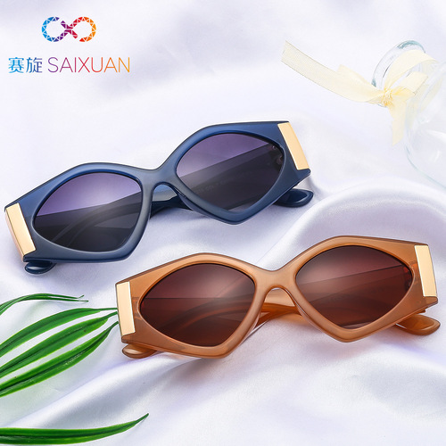 European and American cross-border new fashionable small-frame cat-eye Instagram-style women's sunglasses, trendy with a high-end feel