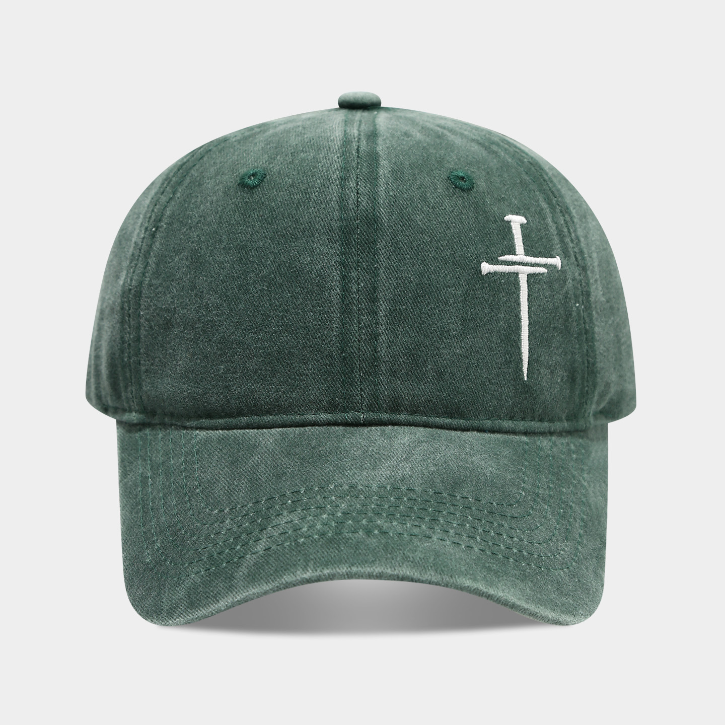 Cruz de uñas sombrero hombres y mujeres diversión ajustable suave superior lavado vintage algodón bordado Cruz gorra béisbol moda image 16