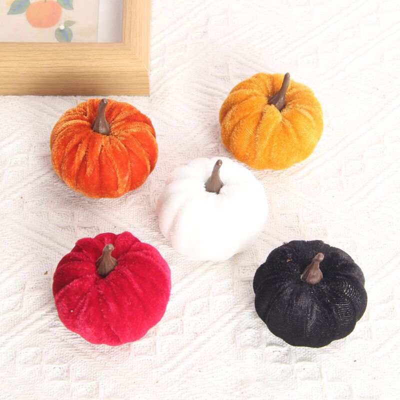 Simulated Velvet Pumpkin Autum Hot Selling Decorative Foam Pumpkin Ornaments Harvest Festival Thanksgiving Decoration Simulated Pumpkin