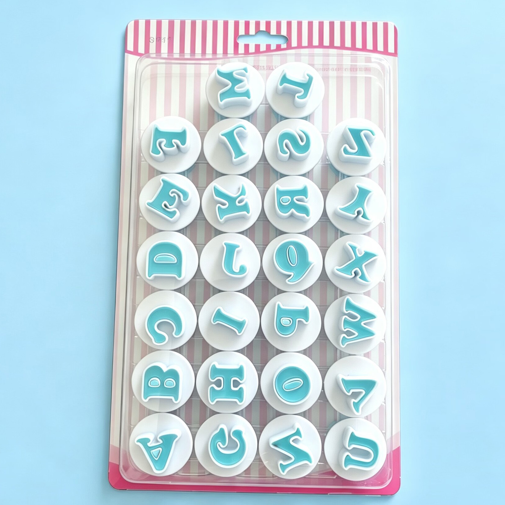 26 Uppercase and Lowercase Alphanumeric Biscuit Spring Press Mold Fondant Cake Printing Press Mold Cutting Mold Baking Tool