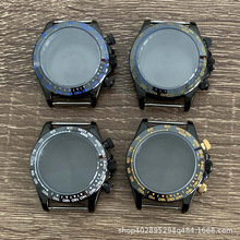 手表表壳 石英表壳 PVD黑色金色精钢表壳 蓝宝石玻璃适合VK63机芯