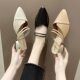 Women's Thick Heel Sandals and Slippers for Summer 2021 New Style Baotou Half Slippers Korean Style Inner and Outer Two-Wearing High Heel Women's Shoes