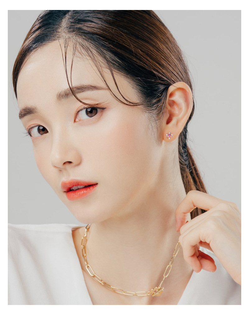 Vintage Style Crown Sterling Silver Plating Zircon Ear Studs 1 Pair