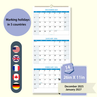 Cross-Border E-Commerce Best-Selling One-Sided March Calendar, December 25-January 27 Calendar