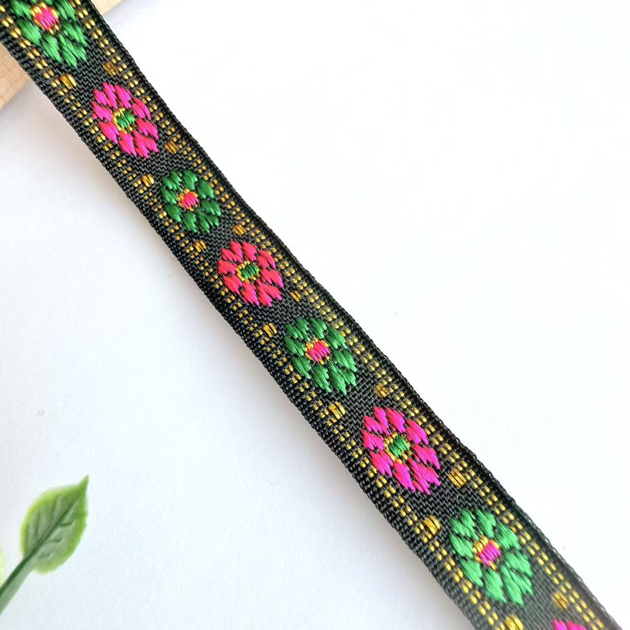 Cinta Jacquard de Estilo Étnico de 1 cm, Nylon, Decorativa, para Ropa y Manualidades image 35