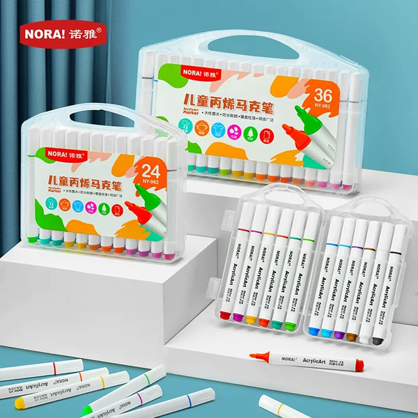 Noya Odorless Acrylic Marker Set for Kidsren and Students, Art Acrylic Pens, DIY Opaque Water-Based Color Pens