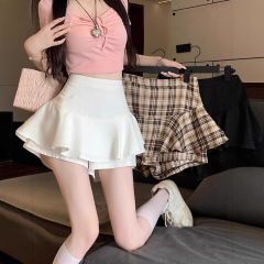 高腰蓬蓬裙女夏季2025新款小个子显瘦黑色短裙a字jk半身裙子短裤