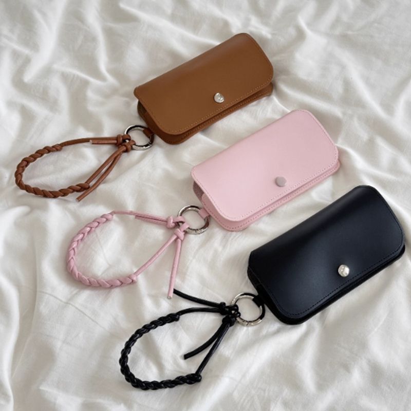 Fairy-Style Leather Portable Glasses Case, Wrist-Hanging Glasses Storage Box, Travel Lightweight Sunglasses Protective Cover