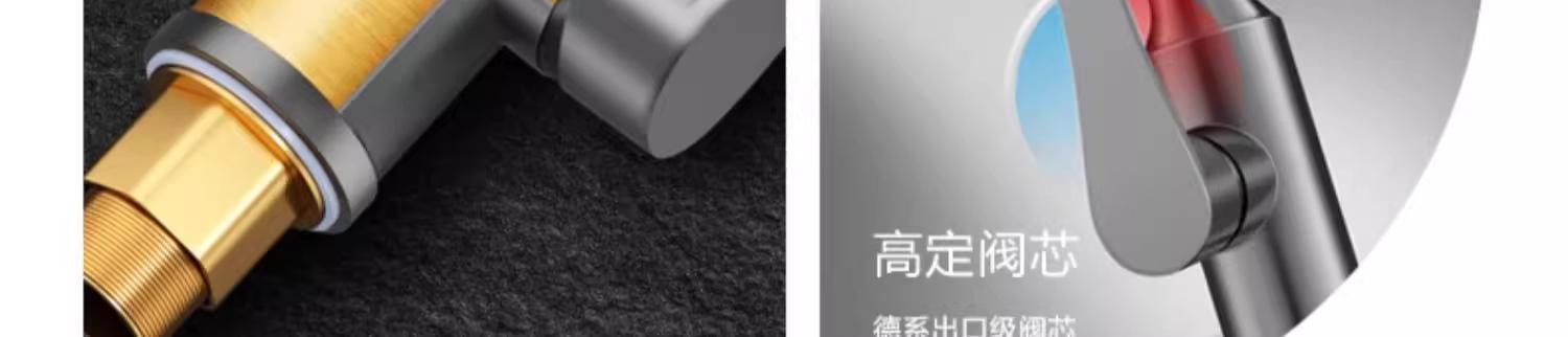 Kitchen faucet pull-out sink, kitchen sink, household cold and hot two-in-one pressurized splash-proof rotating room, all copper undefined
