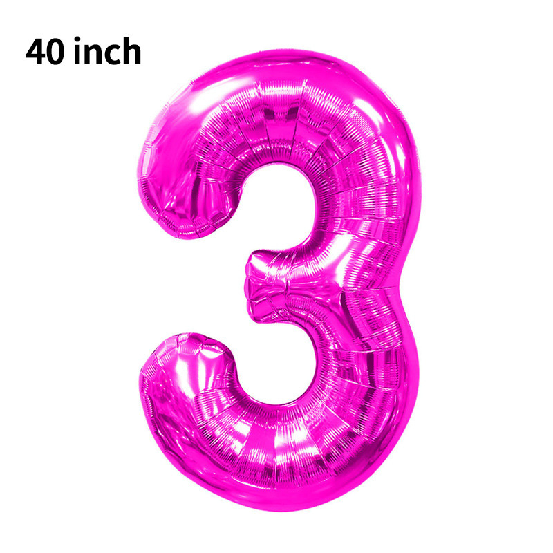 Globo digital transfronterizo grande de 40 pulgadas versión estadounidense 0-9 globo de película de aluminio decoración de fiesta de cumpleaños globo digital de imitación image 68