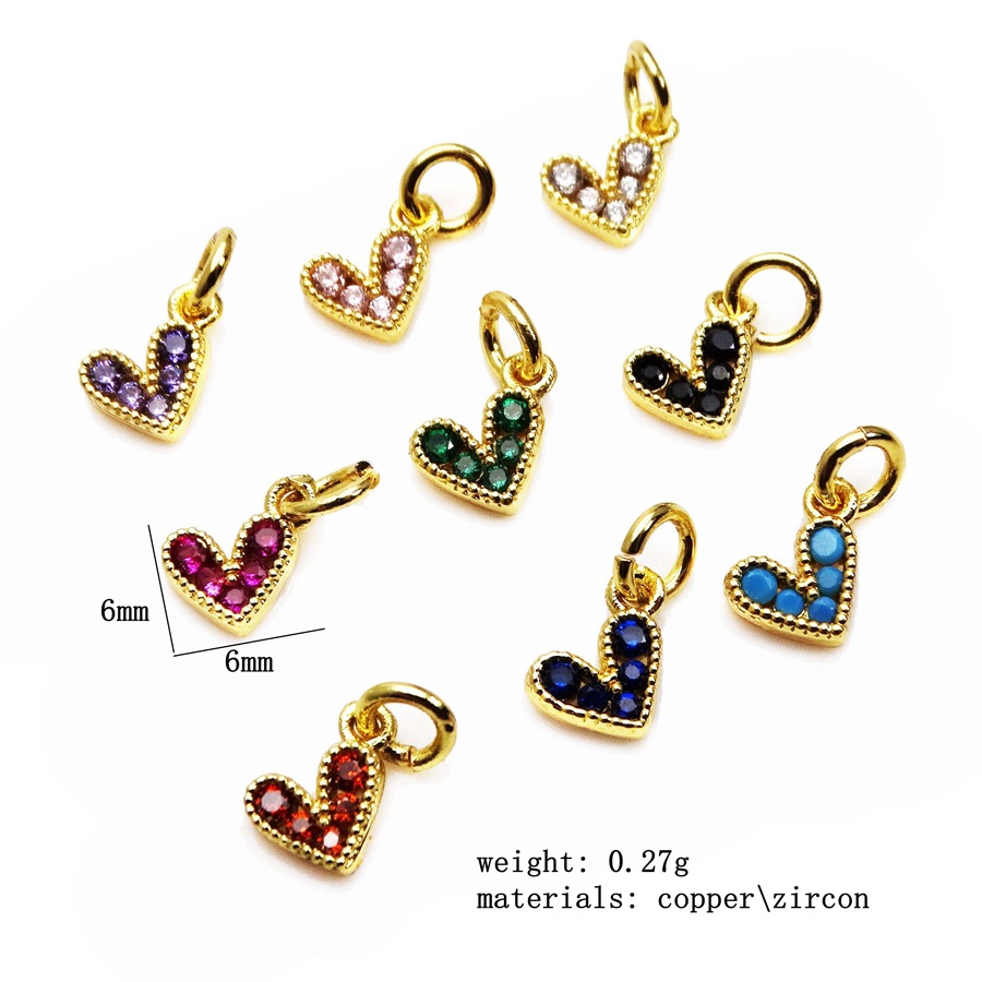 2g Weight Pendant Jewelry Making Type 10*10mm, 6*6mm Jewelry Making Size Zircon Inlay Material DIY Jewelry Accessories Classification 1 Piece Quantity Copper Material Heart Shape Pattern Inlay Design Sweet Style 1 Piece 10*10mm 6*6mm Copper Zircon Heart Shape Pendant 1