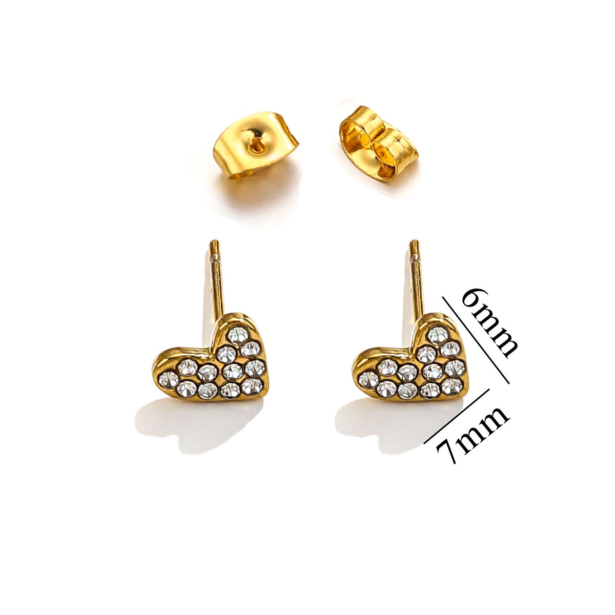 Acero inoxidable Moda europea y americana Personalidad Pendientes retro desgastados Luna Estrella Amor Rayo Pendientes de diamantes Acero de titanio