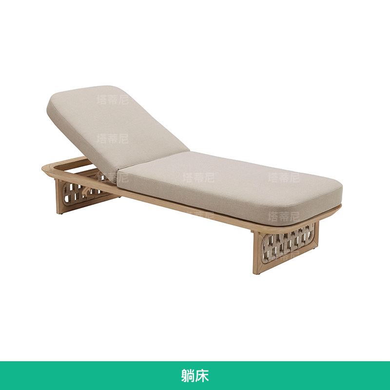 Sofá al aire libre patio villa jardín al aire libre impermeable protección solar combinación de madera maciza balcón simple ocio muebles de caña